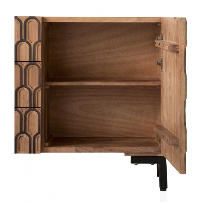 Aparador Geométrico Madera Maciza Jamun Patas Metal, 160 Cm