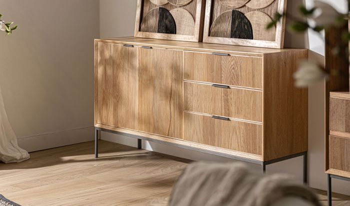 Aparador Madera Abeto Hierro, 144 Cm