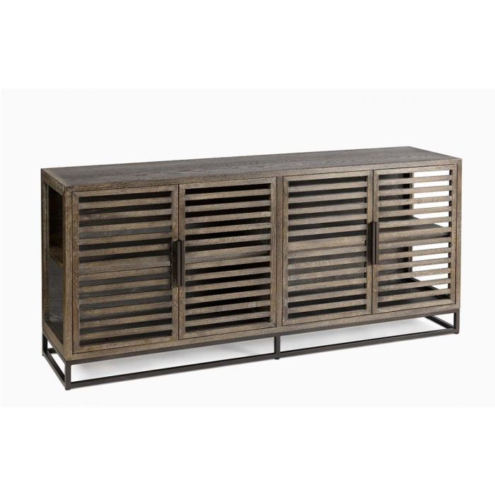 Aparador Estilo Vintage Madera Roble Grisáceo Metal, 180 Cm