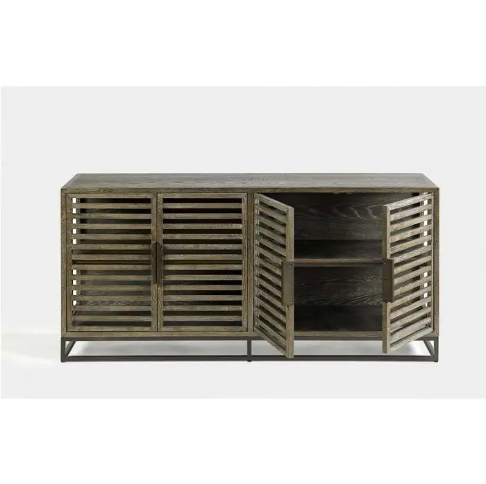 Aparador Madera Roble Grisáceo Metal, 180 Cm
