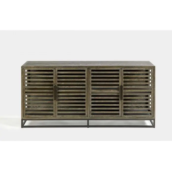 Aparador Madera Roble Grisáceo Metal, 180 Cm