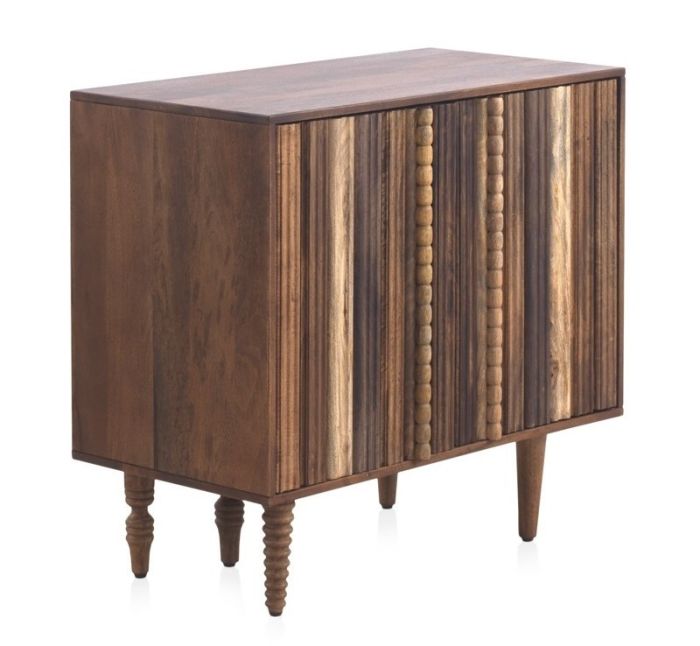 Aparador 2 Puertas Laminadas Multicolor Madera Acacia, 85 Cm