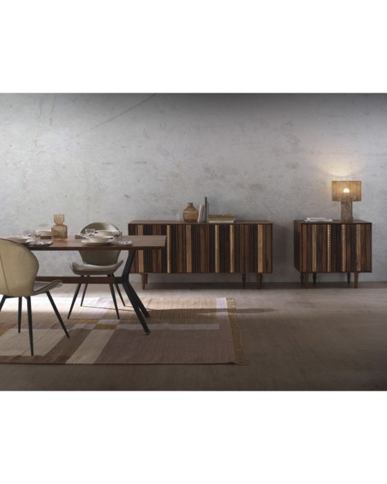 Aparador 2 Puertas Laminadas Multicolor Madera Acacia, 85 Cm