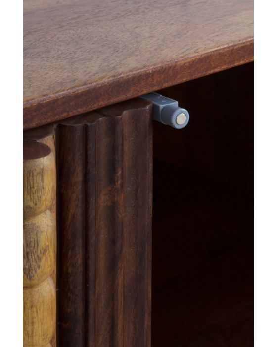 Aparador 2 Puertas Laminadas Multicolor Madera Acacia, 85 Cm