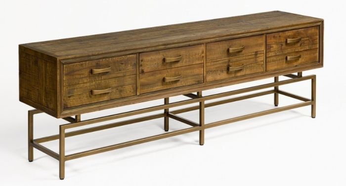Mueble TV art decó Madera Envejecida Nogal, 180 Cm