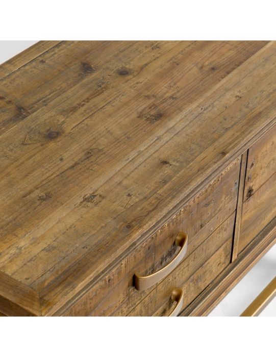 Mueble TV art decó Madera Envejecida Nogal, 180 Cm