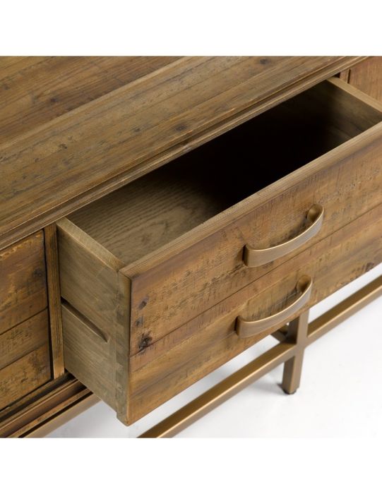 Mueble TV art decó Madera Envejecida Nogal, 180 Cm