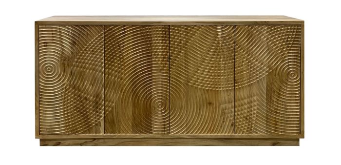 Aparador Círculos 4 Puertas Madera Acacia, 170 Cm