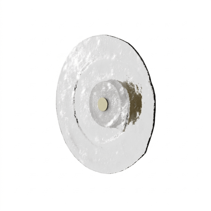 Aplique de pared redondo en metal y cristal 30 cm