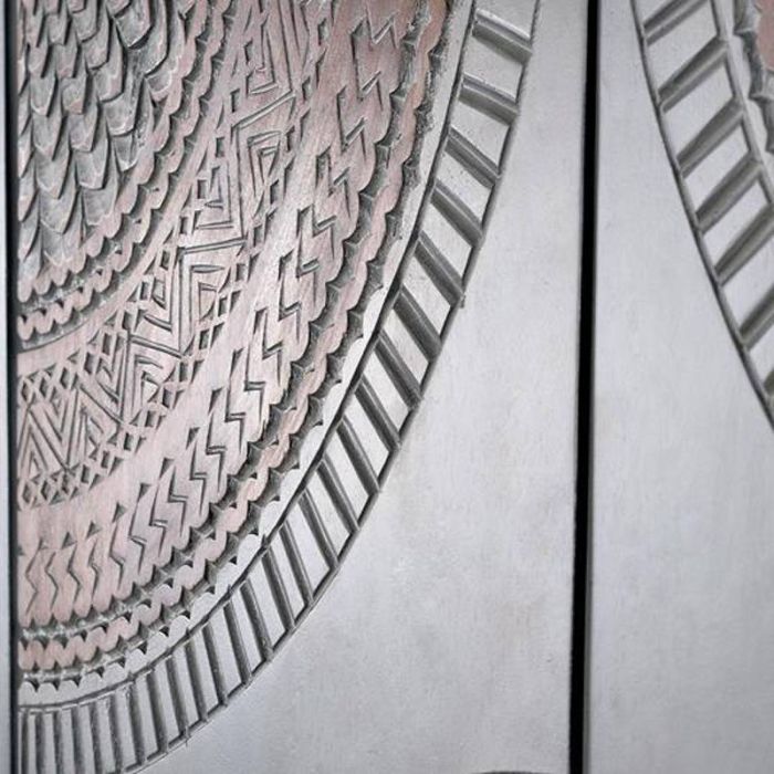 Armario Madera Mango Metal Gris/Nogal, 180 Cm