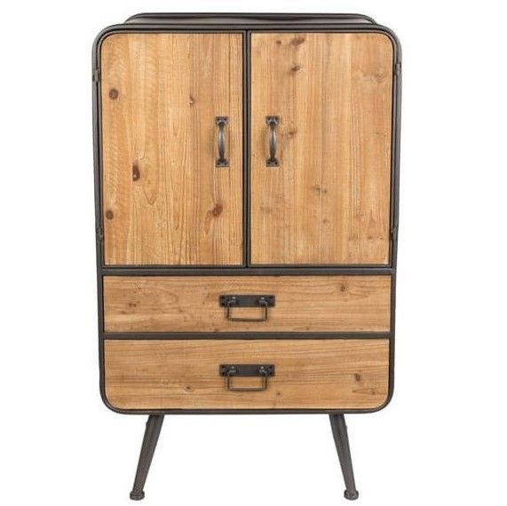 Armario Gin Madera Abeto Mdf Hierro, 100 Cm