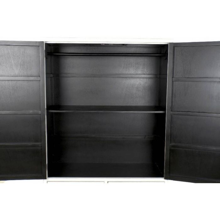 Armario Oriental Madera Lacado Blanco/Oro (Metal)