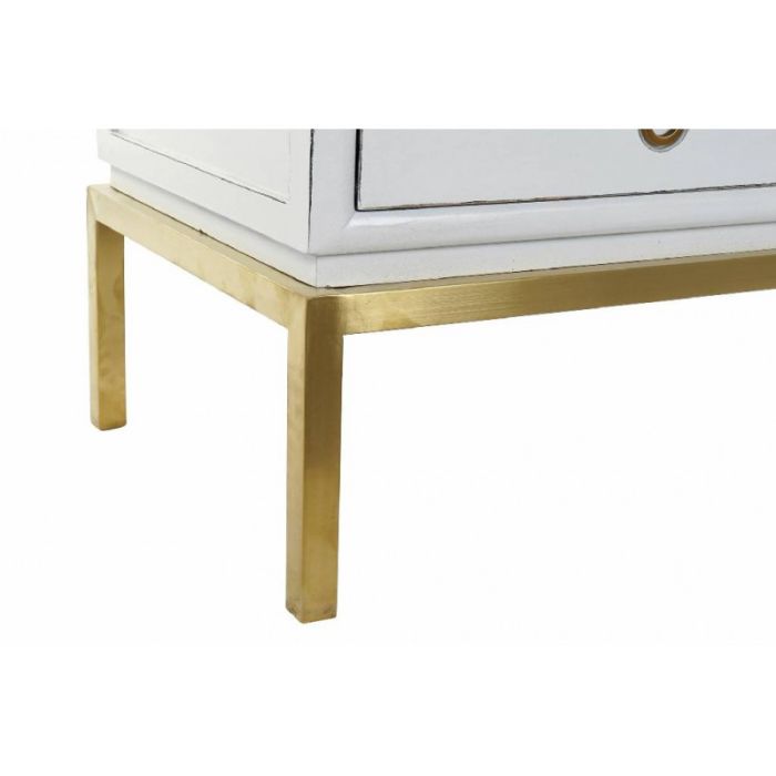 Armario Oriental Madera Lacado Blanco/Oro (Metal)