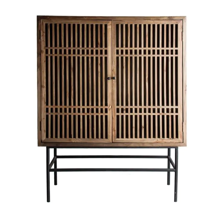 Armario Oriental Madera Natural Negro 120 Cm