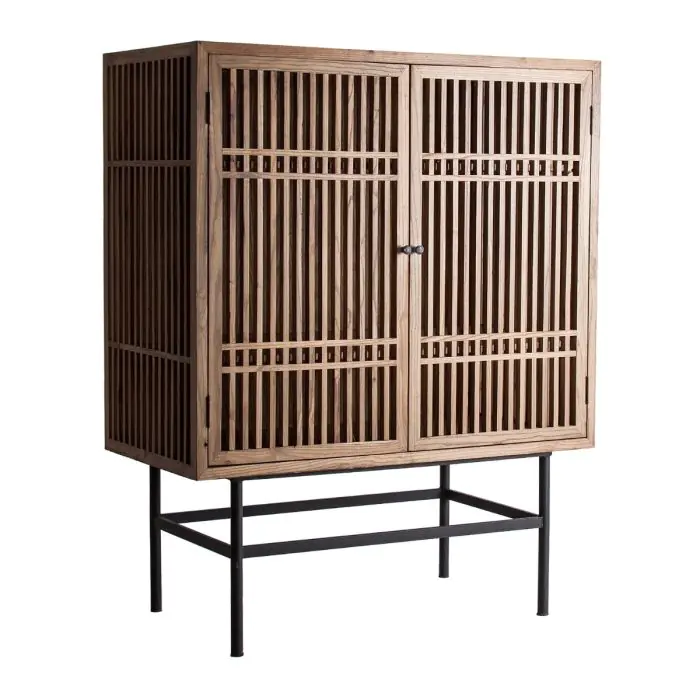 Armario Oriental Madera Natural Negro 120 Cm