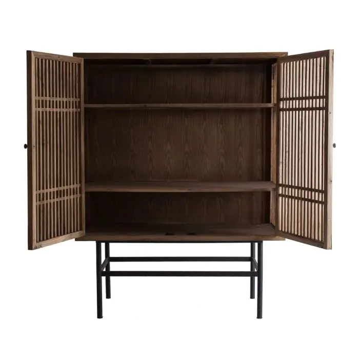 Armario Oriental Madera Natural Negro 120 Cm