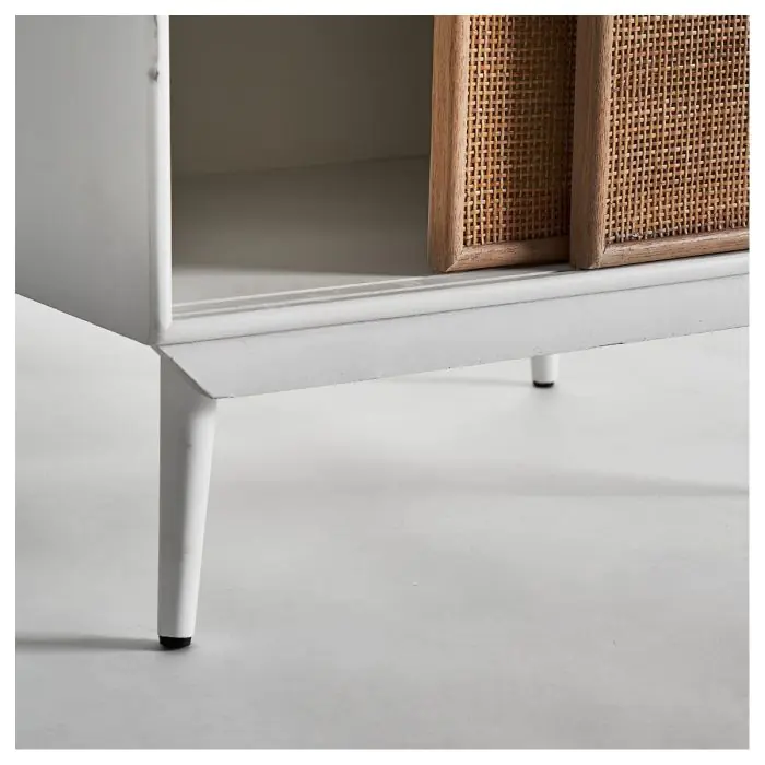Armario 2 Puertas Correderas Madera Ratán Natural, 172 cm