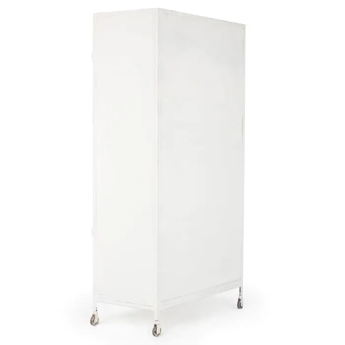 Taquilla con Ruedas Cristal Metal Blanco, 100 Cm