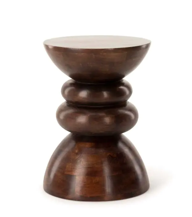 Mesa Auxiliar Marrón Mango, 35 Cm