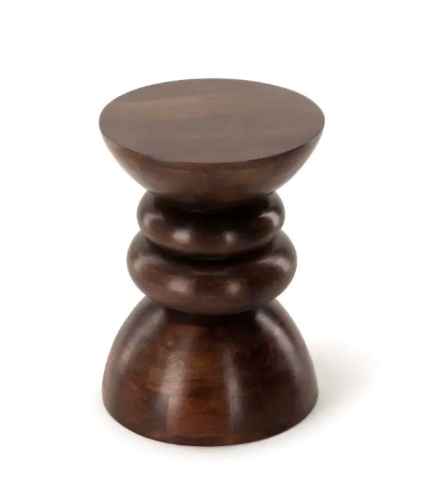 Mesa Auxiliar Marrón Mango, 35 Cm