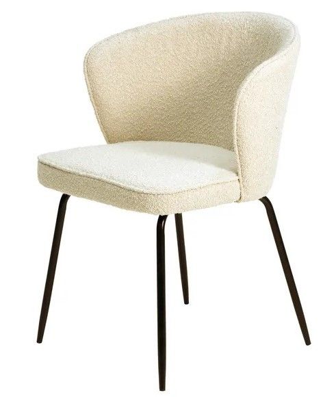 Silla Comedor Artis Tejido Bouclé Metal Pintado, 56 Cm