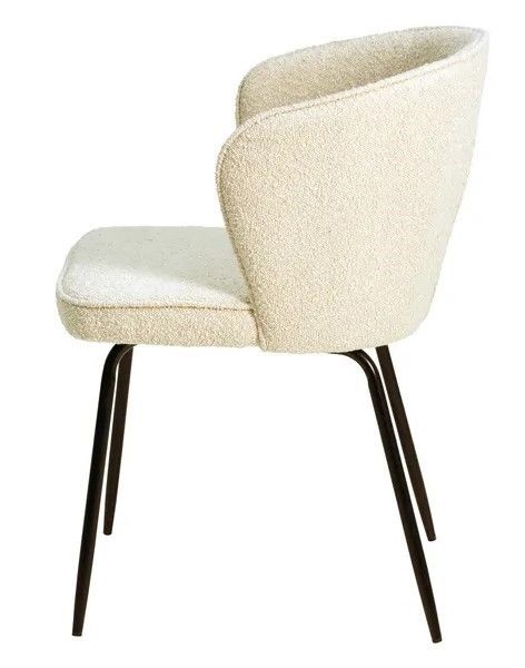 Silla Comedor Tejido Bouclé Blanco, 56 Cm