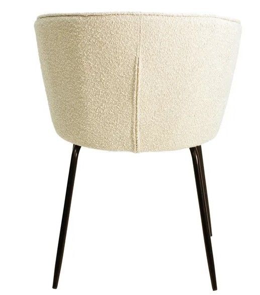 Silla Comedor Tejido Bouclé Blanco, 56 Cm