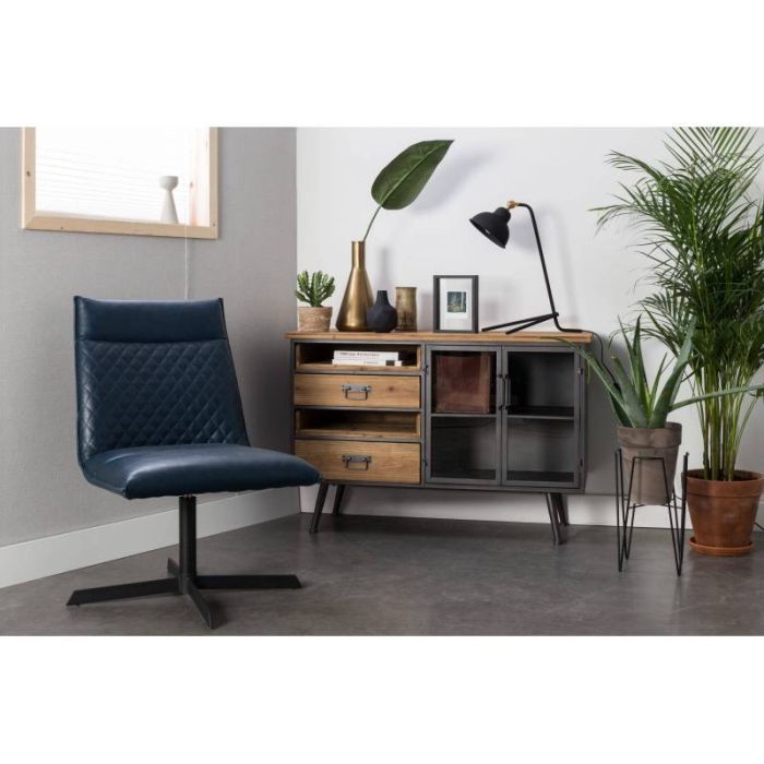 Aparador Madera Abeto Hierro Natural/Gris, 113 Cm