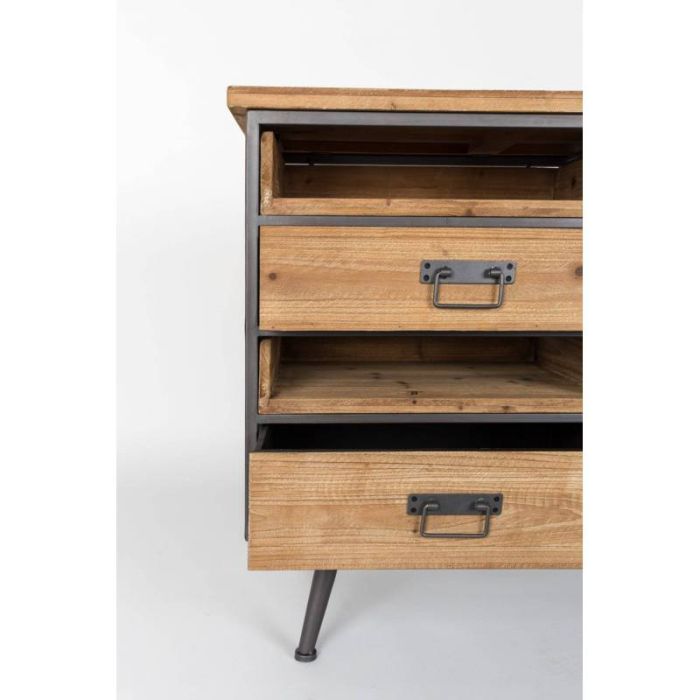 Aparador Madera Abeto Hierro Natural/Gris, 113 Cm