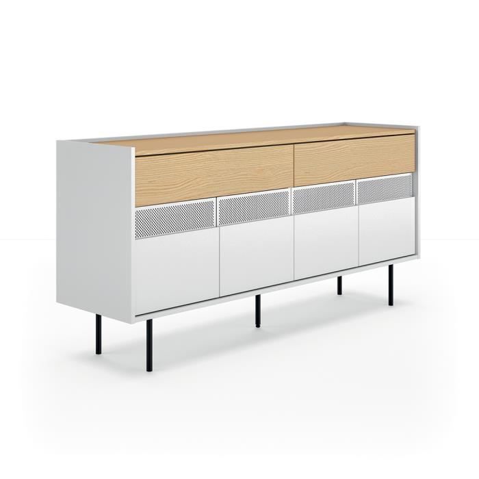 Aparador Blanco Natural Diseño Moderno,160 Cm