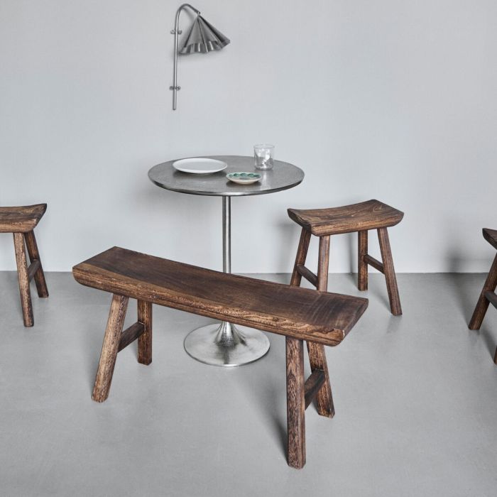 Banco en madera de paulownia marrón 100 cm