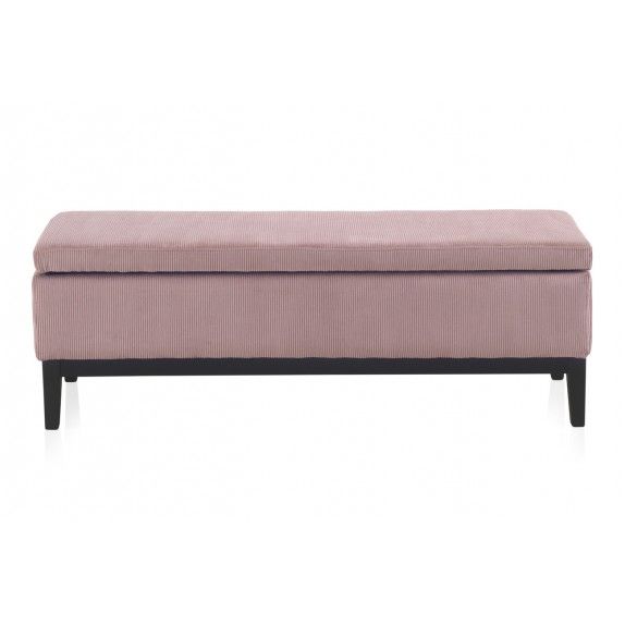 Banqueta Baúl Tapizado Rosa Pastel Madera, 140 Cm