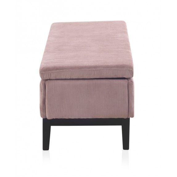 Banqueta Baúl Tapizado Rosa Pastel Madera, 140 Cm