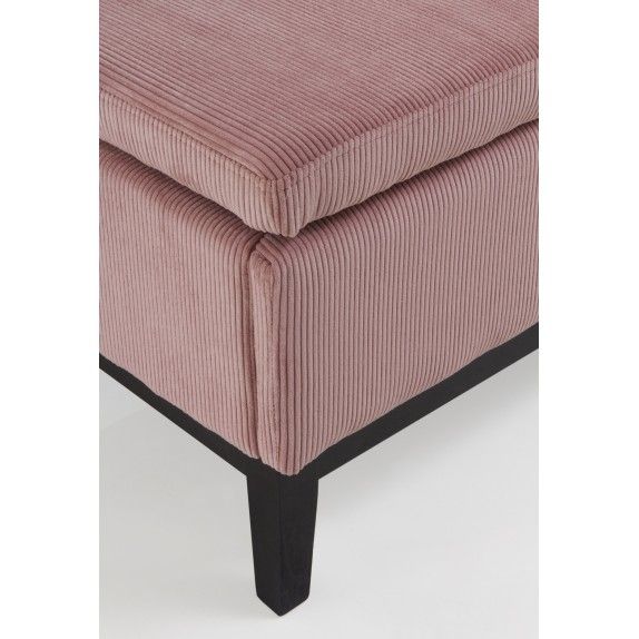 Banqueta Baúl Tapizado Rosa Pastel Madera, 140 Cm