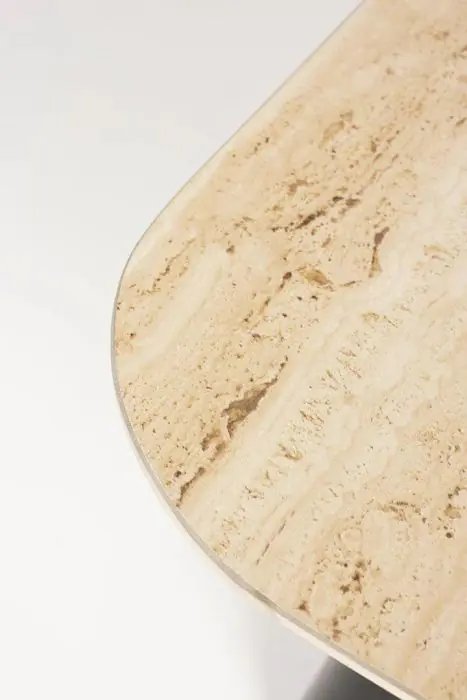 J/2 Mesa Auxiliar Cerámica Beige Hierro, 42 Cm