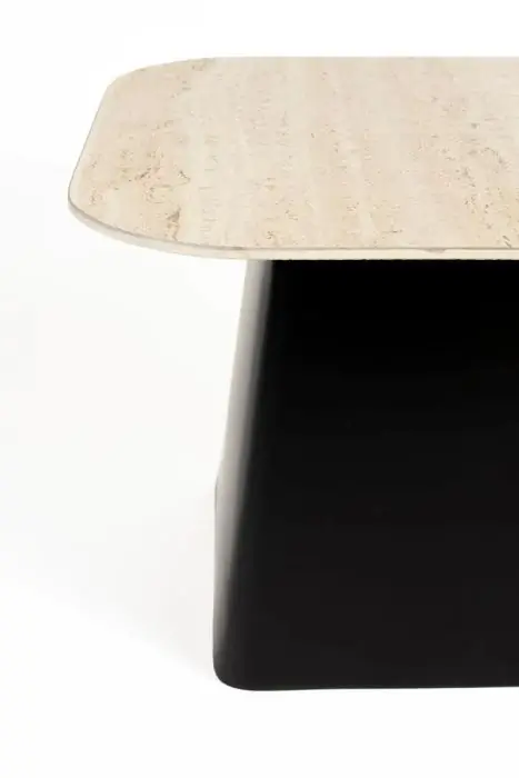 J/2 Mesa Auxiliar Cerámica Beige Hierro, 42 Cm