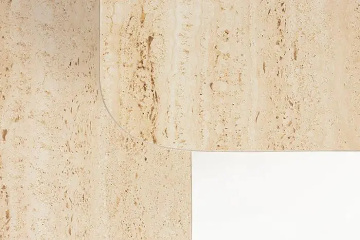 J/2 Mesa Auxiliar Cerámica Beige Hierro, 42 Cm