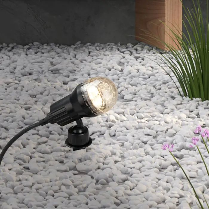 Piqueta De Tierra Cabezal Giratorio PVC Negro, 19,5 Cm