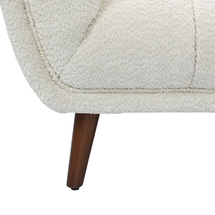 Sofá 2 Plazas Tejido Bouclé Color Crudo, 164 Cm