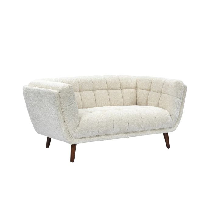 Sofá 2 Plazas Tejido Bouclé Color Crudo, 164 Cm