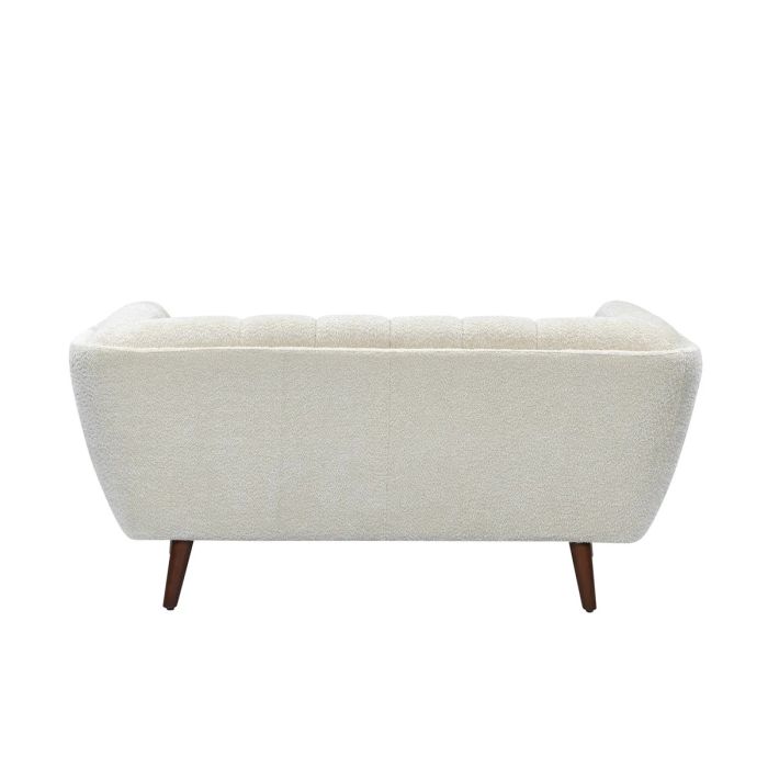 Sofá 2 Plazas Tejido Bouclé Color Crudo, 164 Cm