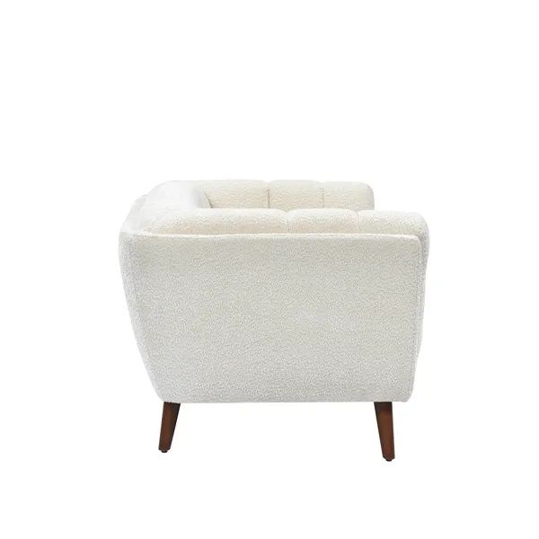 Sofá 2 Plazas Tejido Bouclé Color Crudo, 164 Cm