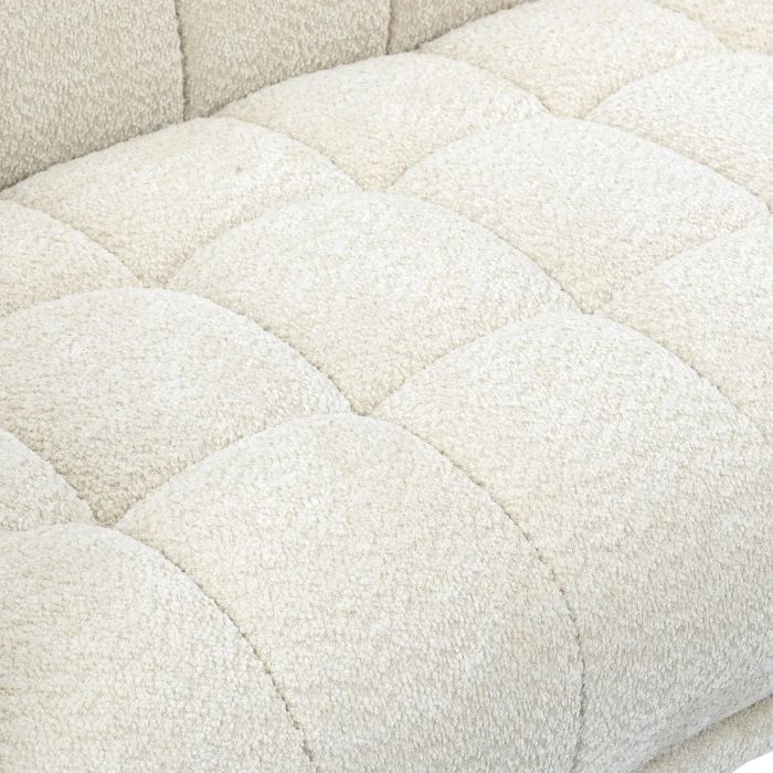 Sofá 2 Plazas Tejido Bouclé Color Crudo, 164 Cm