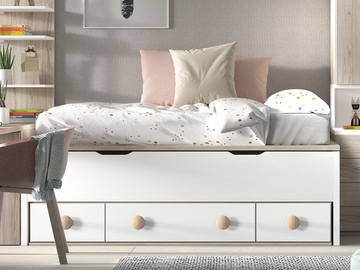 Cama Compacta con Almacenamiento Formas F004