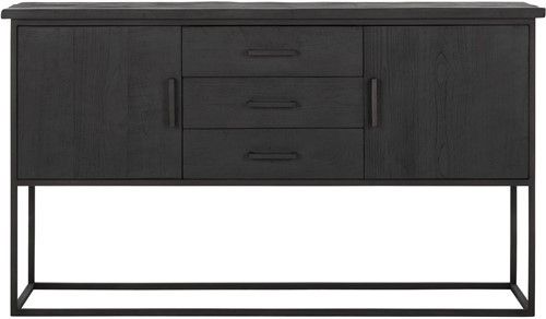 Mueble Aparador Vintage Industrial Timeless Negro, 158 Cm