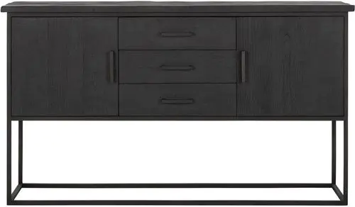 Mueble Aparador Vintage Industrial Timeless Negro, 158 Cm