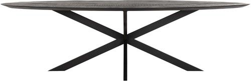 Mesa Comedor Madera Teca Negro Metal, 280 Cm