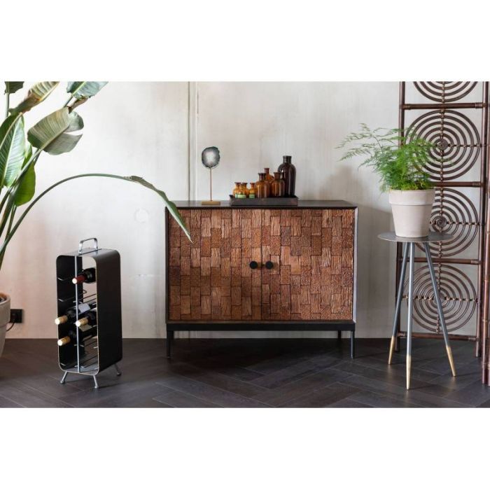 Aparador Vintage Diseño Mid Century Madera Metal, 100 Cm