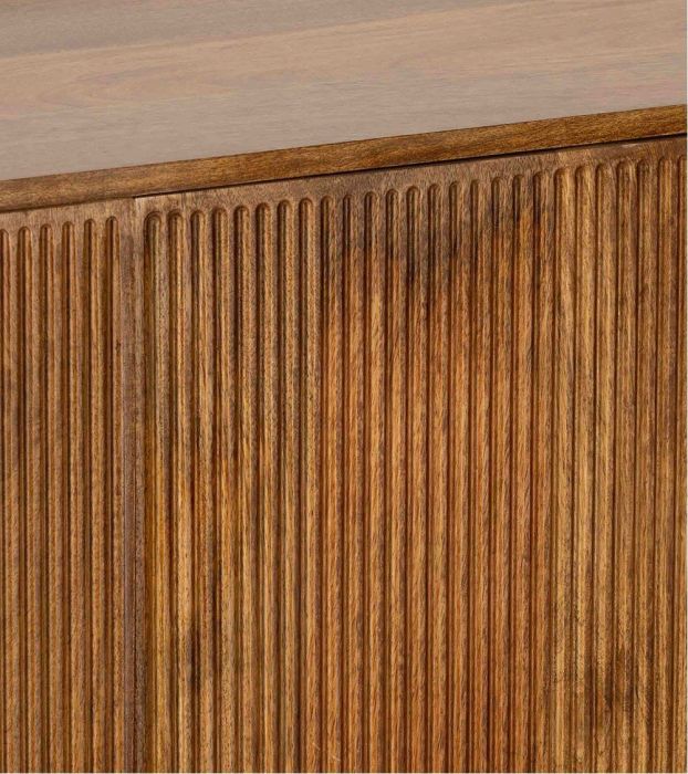 Aparador 2 Puertas 3 Cajones Madera Mango Color Miel, 174 Cm