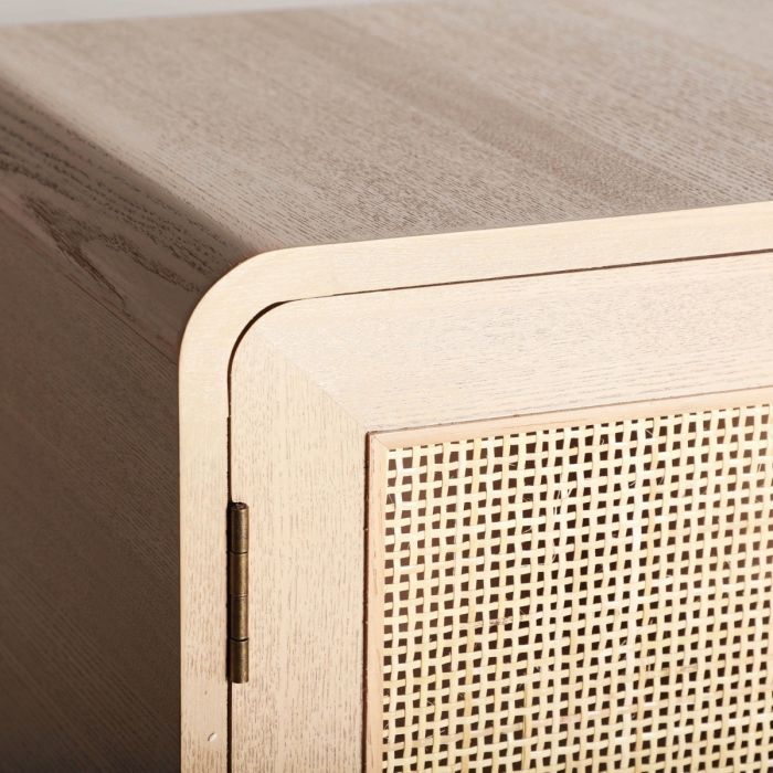 Aparador Buffet 3 Puertas Madera Pino Ratán, 120 Cm